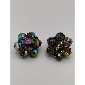 1950s Aurora Borealis Clip on Collectible Vintage Jewelry Earrings